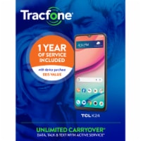 Tracfone TCL K24 with annual plan bundle 1500Min/Txt/MB Prepaid Smartphone Perspective: Main