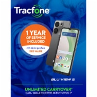 Tracfone BLU View 5 with annual plan bundle 1500Min/Txt/MB Prepaid Smartphone Perspective: Main