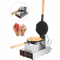 110V Electric Egg Cake Oven Qq Ice Cream Waffle Maker Stainless Steel Machine