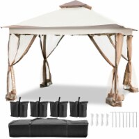 Gazebo Canopy 12'X12' Pop Up Tent Mesh Mosquito Net Patio Steel Fabric Outdoor