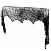 Halloween Decoration Black Lace Spiderweb Fireplace Mantle Scarf Cover Festive Party Supplies