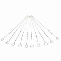 10Pcs BBQ Skewers 16in Kabob Skewers V-Shape Stainless Steel Shish Kebab Sticks