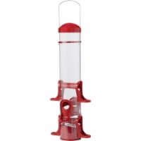 Stokes Select Red Plastic 1.6 Lb. Capacity Tube Bird Feeder 38223-DI