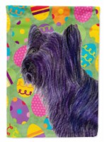 Carolines Treasures  SS4808CHF Skye Terrier Easter Eggtravaganza Flag Canvas Hou