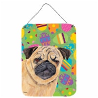 Carolines Treasures  SC9451DS1216 Pug Easter Eggtravaganza Wall or Door Hanging