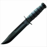 KA-BAR Knives 212130 Fighting Knife Kraton Handle Straight Edge in Black