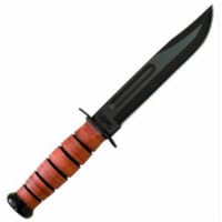KABAR KB1217 USMC Fighting Knife Brown Leather Sheath 7 in. Plain Perspective: Main