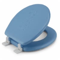 Embroidered Padded Soft Round Toilet Seat With Easy Clean & Change Hinge