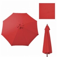 CB16163 9 ft. Patio Umbrella Cover Canopy Replacement Top Outdoor Tan Red for 8 Ribs