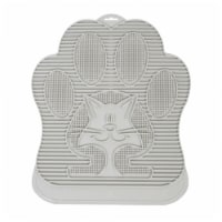 Omega Paw Paw Cleaning Litter Box Mat for Cats, Clean Floor and Carpet, Grey
