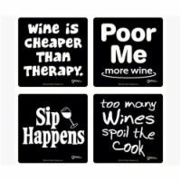 Grimm GRIMMWINE3COAST 3.5 in. Square Wine Coasters Boxed