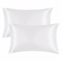 Dr. Pillow White Silk Pillow Case 2 Pack, White