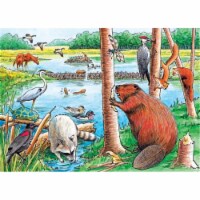 Outset Media Games OM58802 The Beaver Pond Tray Puzzle 35 pcs Perspective: Main