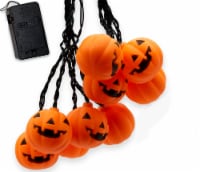 Top Race Pumpkin String Lights, 10 Big 3 Inch Battery Powered Jack o Lantern Blinking Lights
