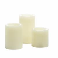 Inglow Flameless Vanilla Wax Pillar Candles with Remote - Cream Perspective: Main