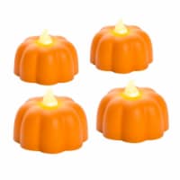 Inglow Wax Dipped LED Mini Pumpkin Tea Lights - Orange Perspective: Main