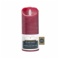 Sterno Home Expressions Flameless Wax Rustic Pillar Candle - Red