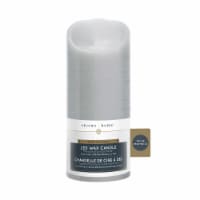 Sterno Home Expressions Flameless Wax Rustic Pillar Candle - Grey Perspective: Main