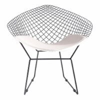 MOS Wire 18x26  Powdercoated Metal PU and Foam Dining Chair in Black/White