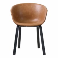 MOS MoBu 18  Plastic Molded Bucket Seat Dining Chair in Tan Brown (Set of 2)