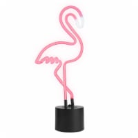 Amped  Co Flamingo Neon Desk Light, 17 x6.7  - Pink LED Sign, Party Decor