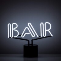 Amped & Co HYPE Real Neon Light Novelty Desk Lamp, Large 9.6x8.3 , White Glow