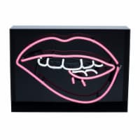 Amped  Co XL LIP Neon Acrylic Box, Real Neon Sign, 18x13in, Teeth & Black Casing, Limited Ed.