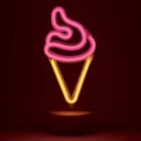 Amped  Co Pink Ice Cream Desk Light, Mini LED Neon Collection
