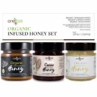 Infused Honey Triple Set - Cinnamon, Cacao, Ginseng - Unpasteurized Organic Canadian Honey