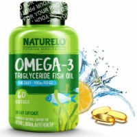 NATURELO Omega-3 Triglyceride Fish Oil Softgels 1100mg