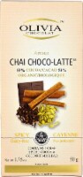 Olivia Chocolat  Artisan Chai Choco-Latte 53% Cocoa Spicy Cayenne Organic Chocolate Bar Perspective: Main