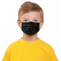 Black disposable face masks for kids 50ct (5-12year)