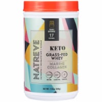 Natreve Fudge Brownie Flavored Keto Grass-Fed Whey Marine Collagen Powder Supplement