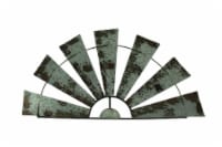 Distressed Rustic Galvanized Metal Half Moon Windmill Wall Art Sculpture - Large