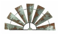 Distressed Rustic Galvanized Metal Half Moon Windmill Wall Art Sculpture - Medium