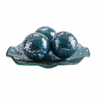 WHOLE HOUSEWARES | 11.5  Glass Mosaic Decorative Centerpiece Tray Turquoise | Home Décor
