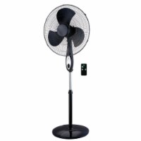 Optimus F-1872BK 3-Speed 18-In. Oscillating Stand Fan with Remote (Black)