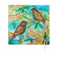 LS Arts HS-048 Cheese Board - Bird Harmony - Square 9 in.