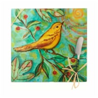 LS Arts HS-051 Cheese Board - Bird Inspiration - Square 9 in.