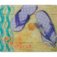 LS Arts PB-003 Cheese Board - Gone to the Beach with Spreader , 10 x 8 in.