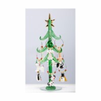 LS Arts XM-1090 Tree With 9 Wine Charm Ornaments, Dog - Green