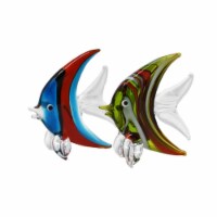 LS Arts MA-118 Milano Art Glass Animals With Angel Fish Figurine