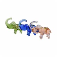 LS Arts MA-125 Milano Art Glass Animals With Millefiori Elephants Figurine