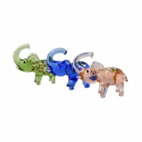 LS Arts MA-125 Milano Art Glass Animals With Millefiori Elephants Figurine