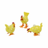 LS Arts MA-131 Milano Art Glass Animals With 3 Hanging Chickens Figurine