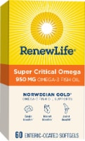 Renew Life Norwegian Gold Super Critical Omega Omega-Fish Oil Burp-Free Softgels