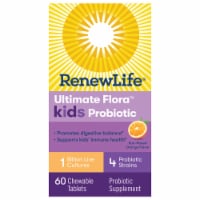 Renew Life Ultimate Flora Kids Probiotic Sun-Kissed Orange Chewable Tablets Perspective: Main