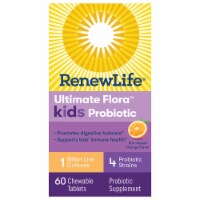 Renew Life Ultimate Flora Kids Probiotic Sun-Kissed Orange Chewable Tablets Perspective: Main