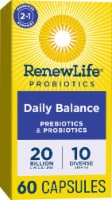 Renew Life Daily Balance Prebiotics & Probiotics Billion CFU Per Serving Strains