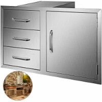 Bbq Door Triple Drawer Combo 38.1 W X 22.6 H Outdoor Kitchen Bbq Grill Storage